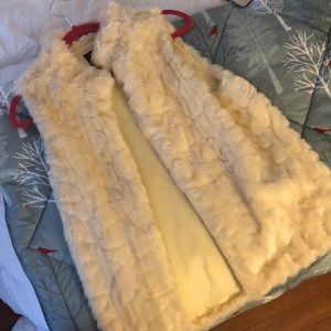 White/Cream Faux Fur Vest